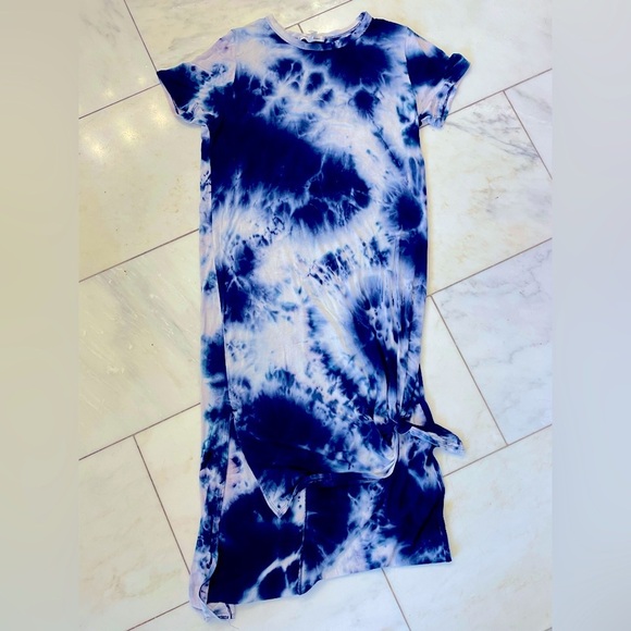 Caution to the Wind for Anthropologie, Medium, navy blue white tshirt dress EUC - Picture 1 of 6